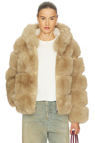 Adrienne Landau Landau Hoodie in Camel from Revolve.com | Revolve Clothing (Global)