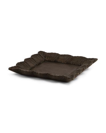 18in Hand Carved Mango Wood Lorenza Tray | TJ Maxx