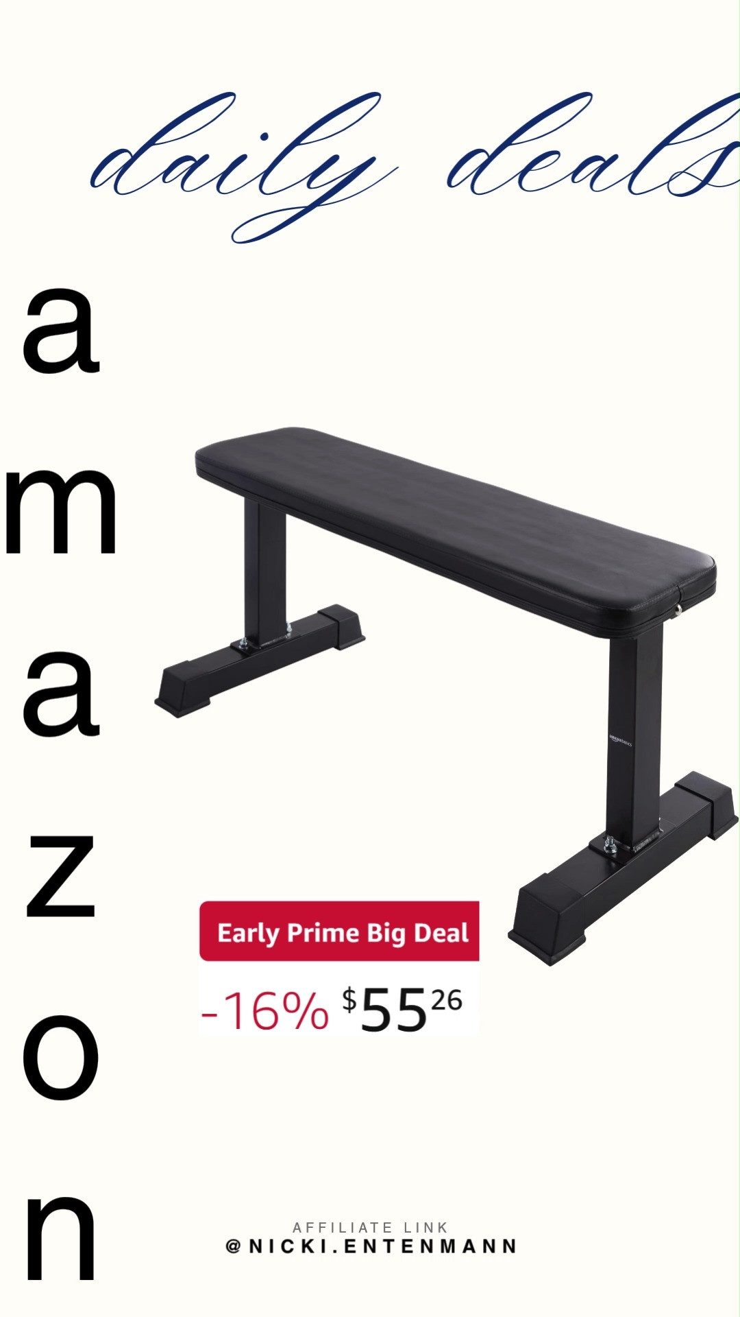 Power up your training with Amazon Basics Sturdy Flat Weight Bench for Home Gym Strength Training Stable Assembly crafted for durability and support. Perfect for workouts, it blends stability, comfort, and confidence seamlessly. #amazonbasics #weightbench #homegym #strengthtraining #fitnessgear #exerciseequipment #gymessentials #fitnesstools #amazonfinds #shoppingdeal 🏋️‍♂️💪✨ 

 #LTKActive #LTKHome #LTKSaleAlert