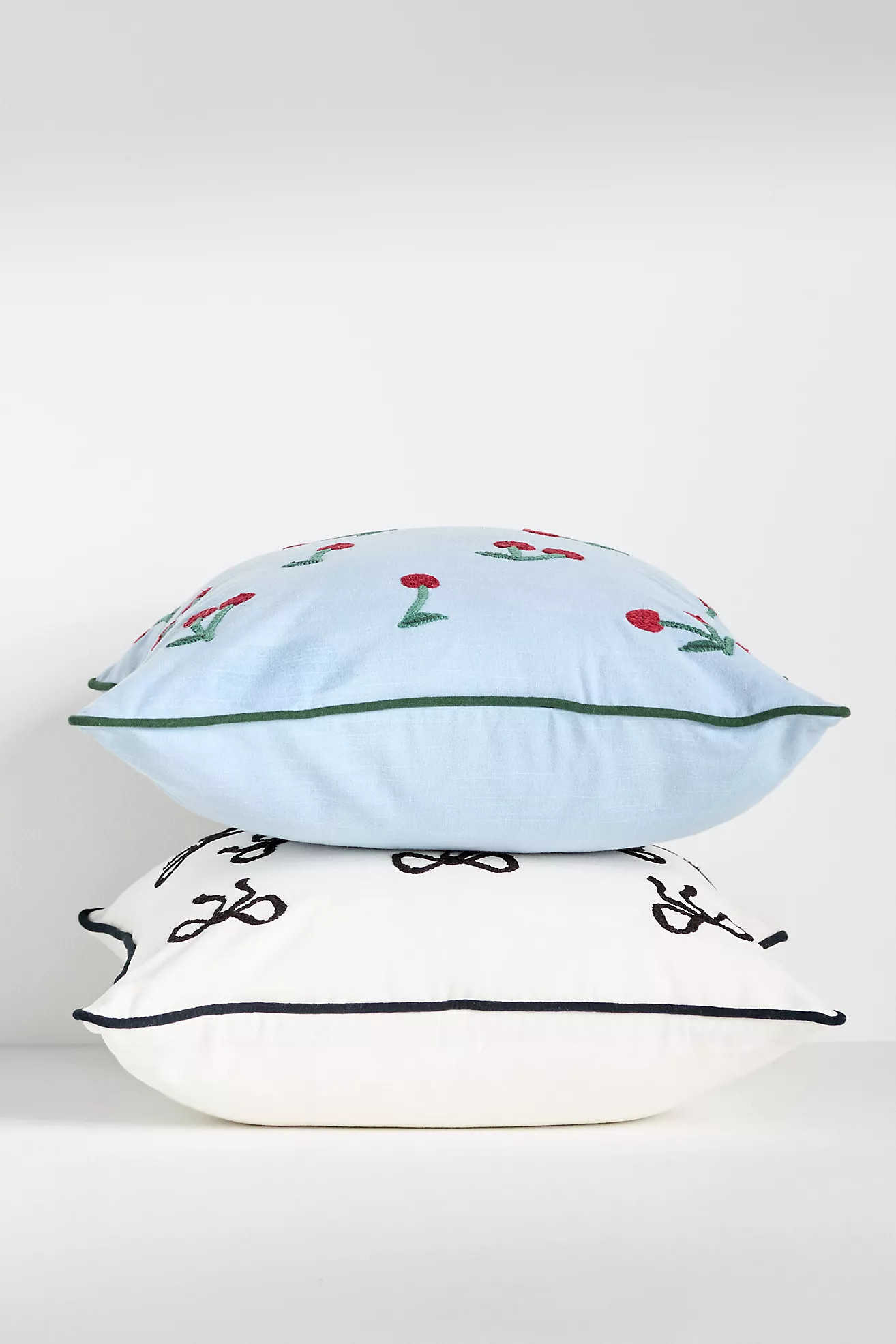 Icon Cotton Embroidered Pillow | Anthropologie (US)