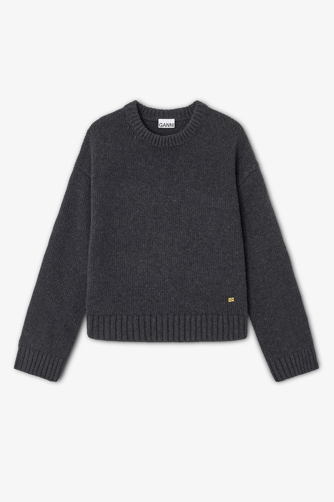 Dark Grey Wool Mix Sweater | Ganni
