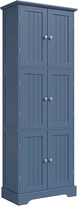 ChooChoo Tall Bathroom Storage Cabinet with 6 Doors, Freestanding Floor Cabinet with Adjustable S... | Amazon (US)