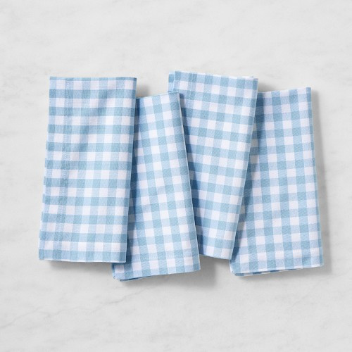 AERIN x Williams Sonoma Gingham Napkins, Set of 4, Light Blue | Williams-Sonoma