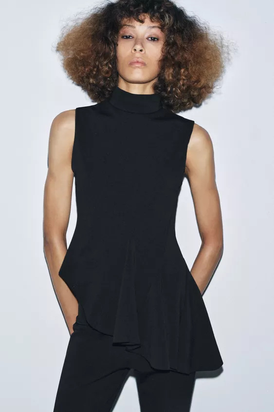 SLEEVELESS PEPLUM TOP | Zara Canada