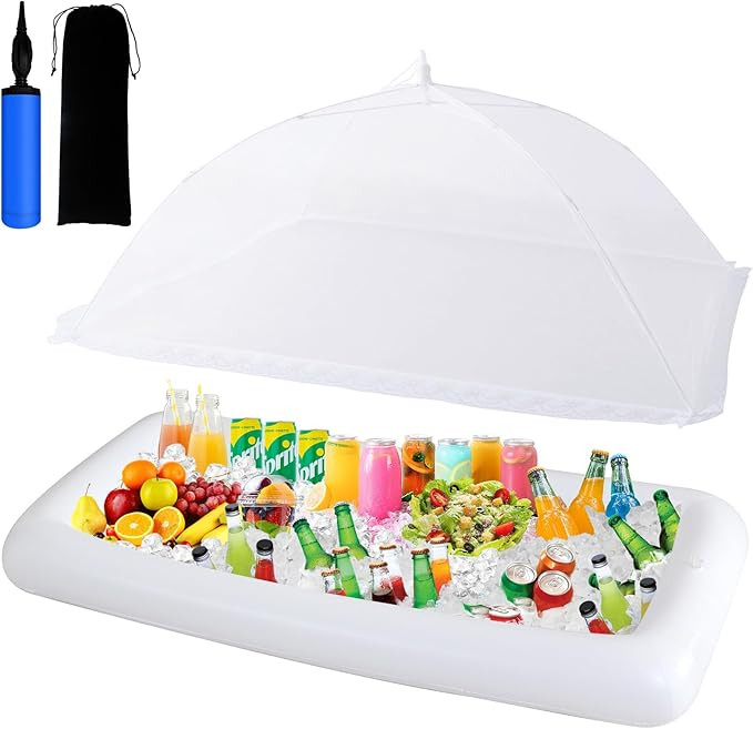 Inflatable Serving Bar & Mesh Food Covers Set, Party Supplies for Picnics Pool Bar Outside Includ... | Amazon (US)
