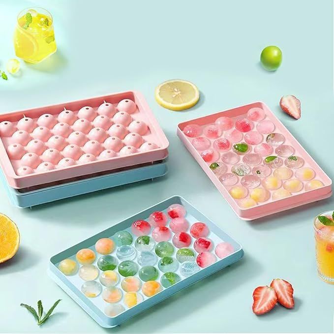 Mini round ice cube mold -2 pieces of round ice cube tray can make 66PCS of spheres, which can be... | Amazon (US)