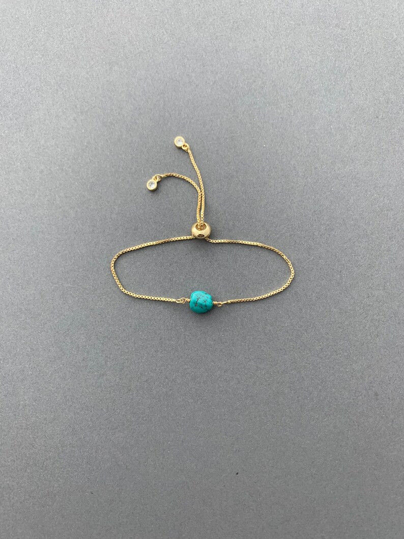 RAW TURQUOISE Nugget Bracelet, Adjustable Bracelet, Crystal, Gold, Silver, or Rose Gold Adjustabl... | Etsy (US)