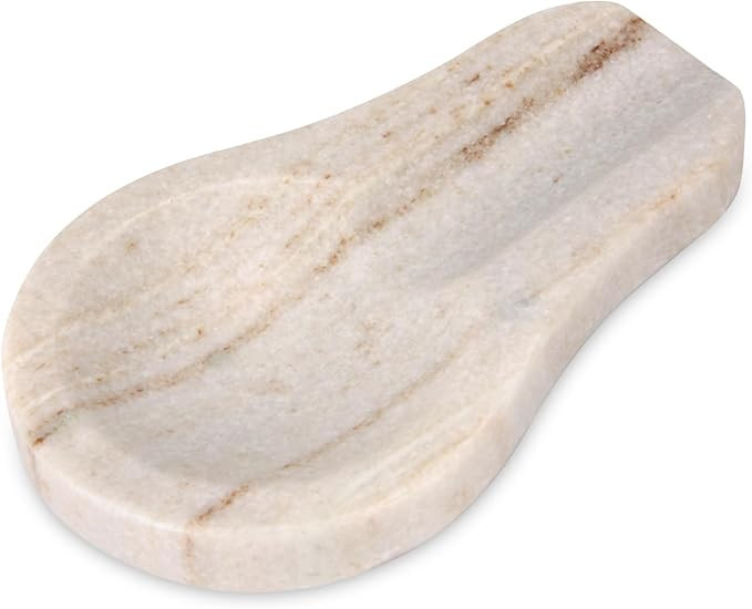 Marble Spoon Rest for Kitchen Stove Countertop, Marble Utensil Holder, Perfect for Spatula, Ladle... | Amazon (US)