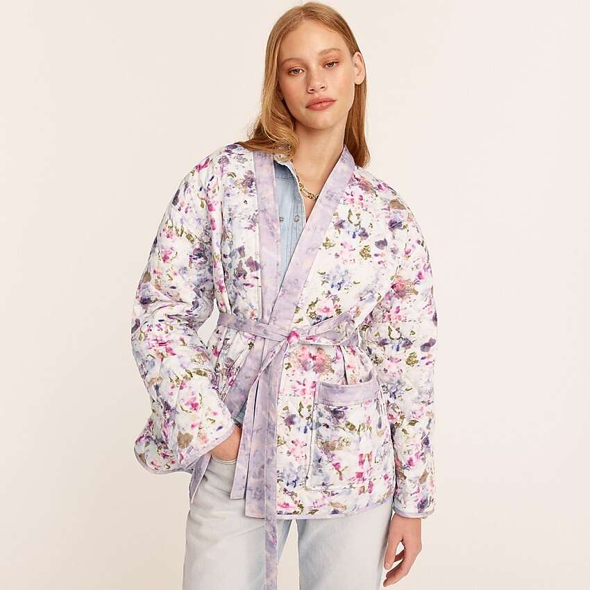 Flora Obscura X J.Crew quilted reversible wrap jacket with PrimaLoft® | J. Crew US