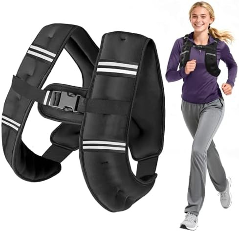 6lb/8lb/12lb/16lb/20Lb Weighted Vest Woman Men with Reflective Stripe, Chest Size Adjustable Stre... | Amazon (US)