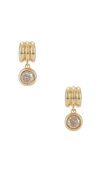 Hoop & Crystal Drop Earrings in Gold | Revolve Clothing (Global)