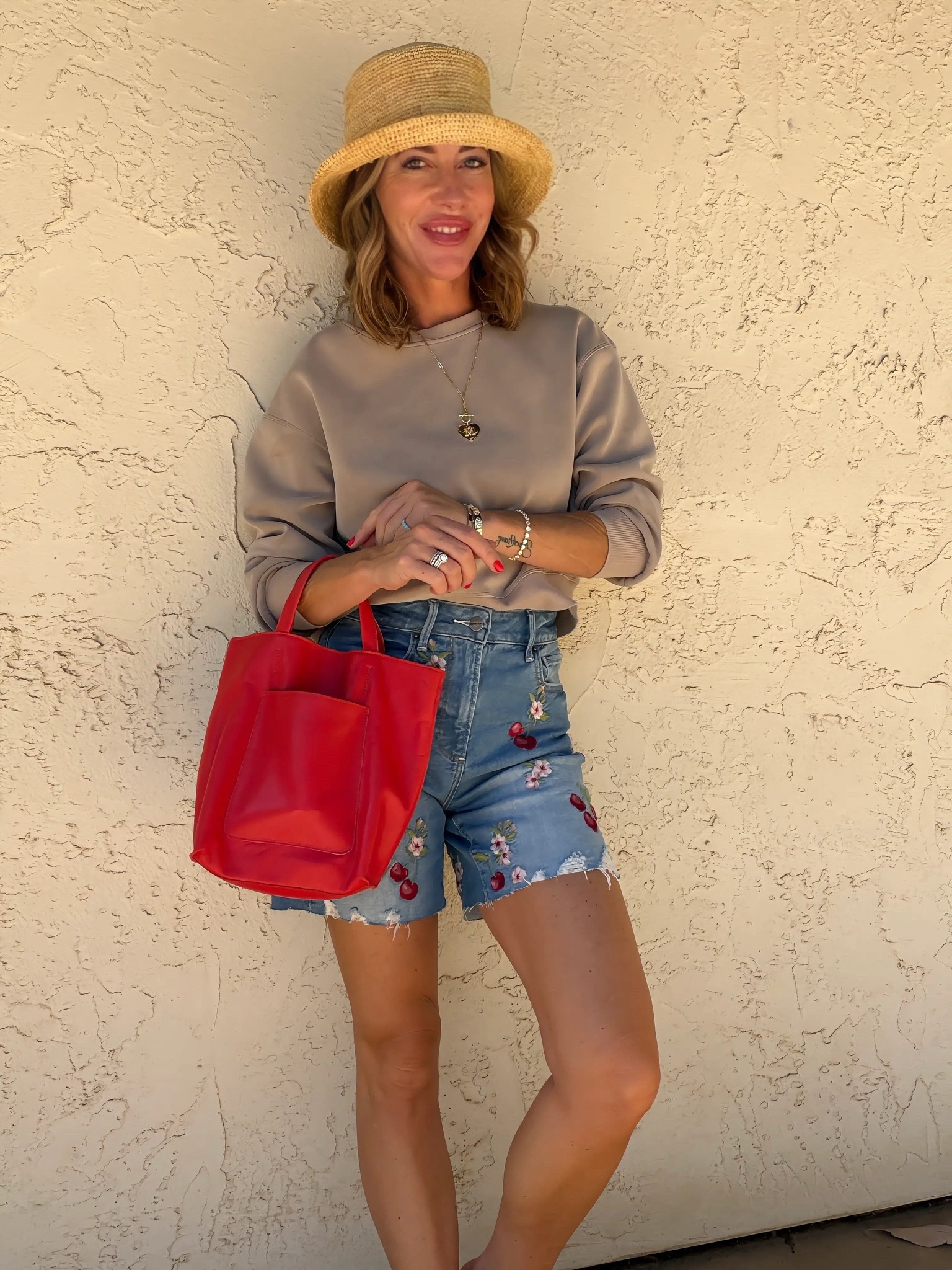 OOTD: little pop of red 🍒 
These denim shorts + bag on repeat

#LTKootd #LTKTravel #LTKgrwm