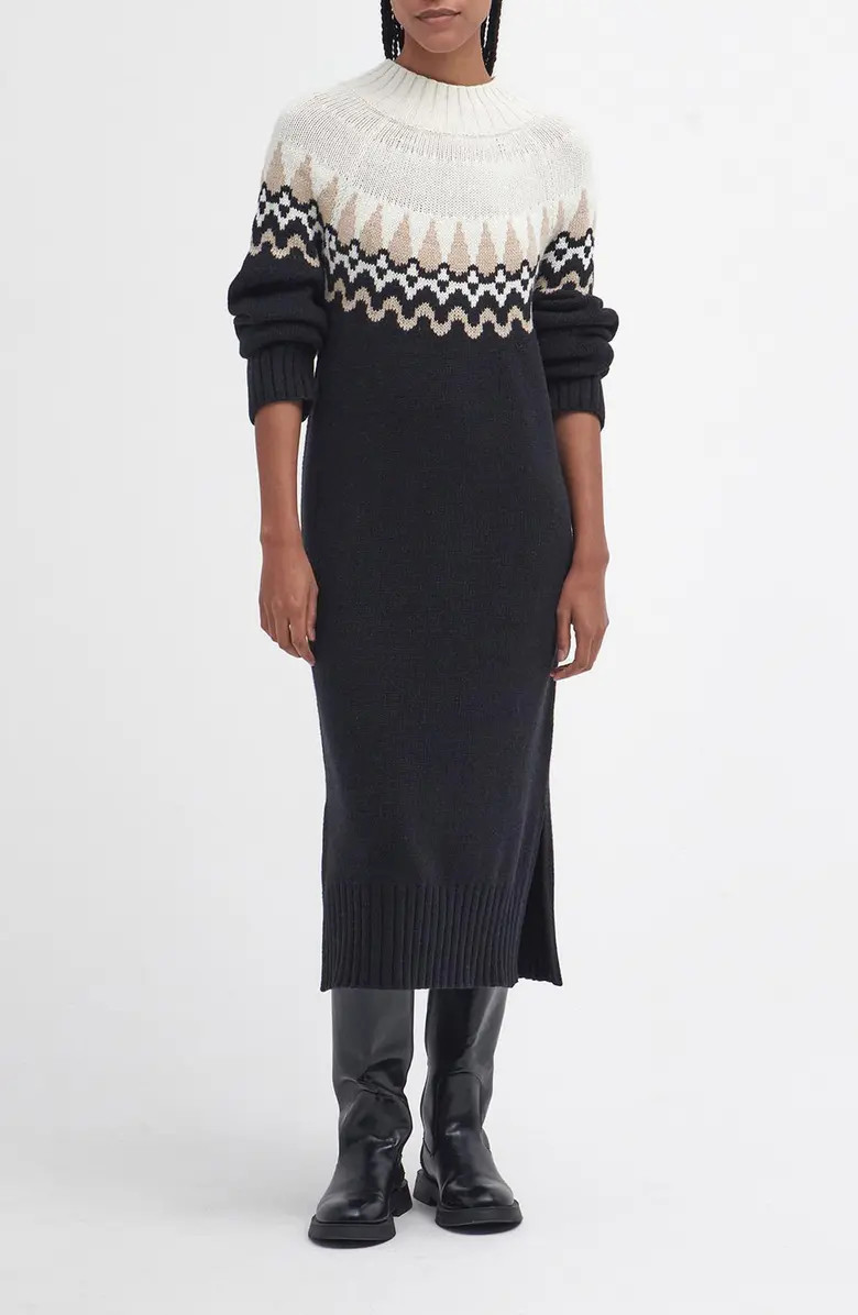Barbour Kingsford Fair Isle Long Sleeve Cotton Blend Sweater Dress | Nordstrom | Nordstrom