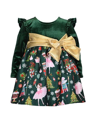 Toddler Girls Long Sleeve Velvet Nutcracker Dress | Belk