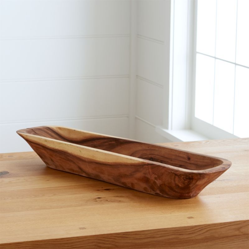 Morela Acacia Wood Centerpiece Bowl + Reviews | Crate and Barrel | Crate & Barrel