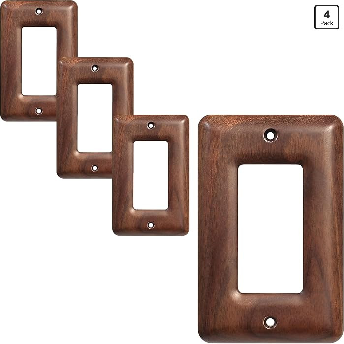 4-Pack Wood Light Switch Cover Plate Decorative Solid Wood Light Switch Cover for Stylish Décor | Amazon (US)