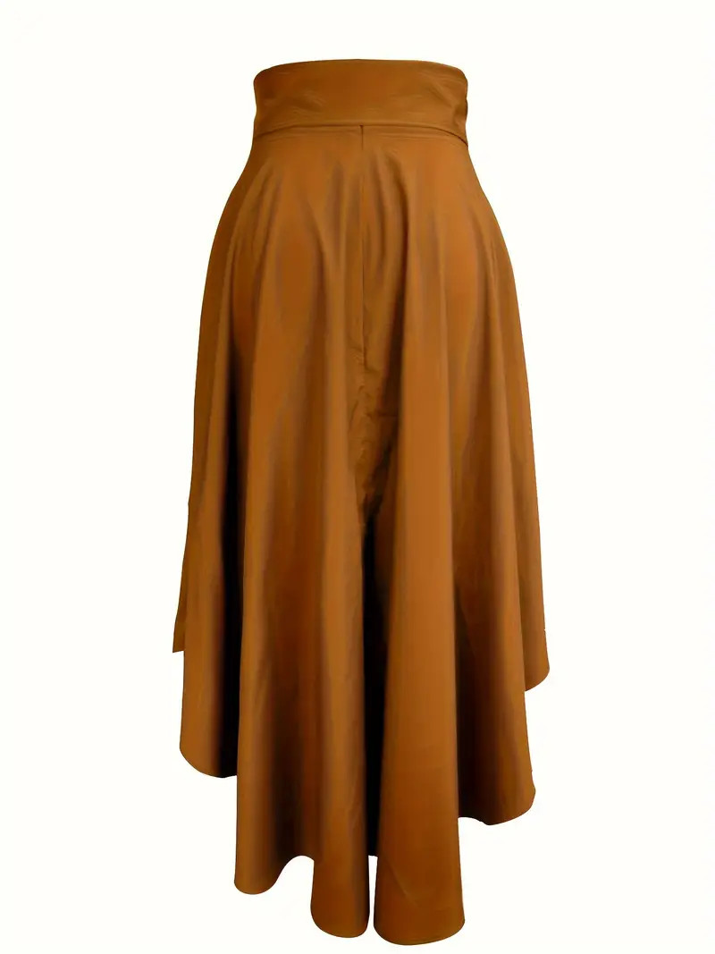 Solid Color Tied Cinched Waist Skirt Casual A line Flare - Temu | Temu Affiliate Program