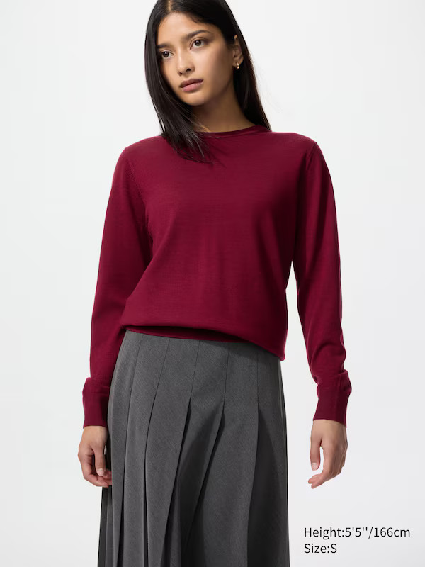 100% Merino Crew Neck Jumper | UNIQLO (UK)