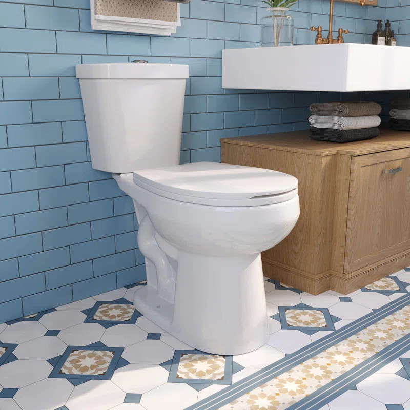 DeerValley Dynasty Two-Piece Toilets for Bathrooms, 17.3" ADA Chair Height Toilet Bowls With Soft... | Wayfair North America