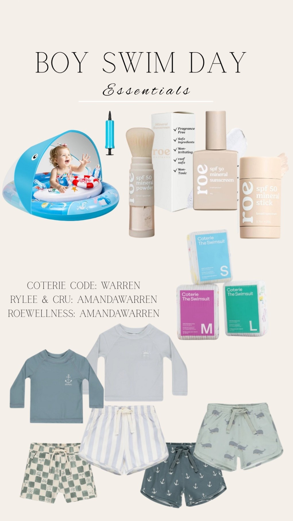 Swim day essentials for baby! Discount Codes for coterie, Ryle & cru and roe wellness

#LTKSummerEdit #LTKBaby #LTKFamily