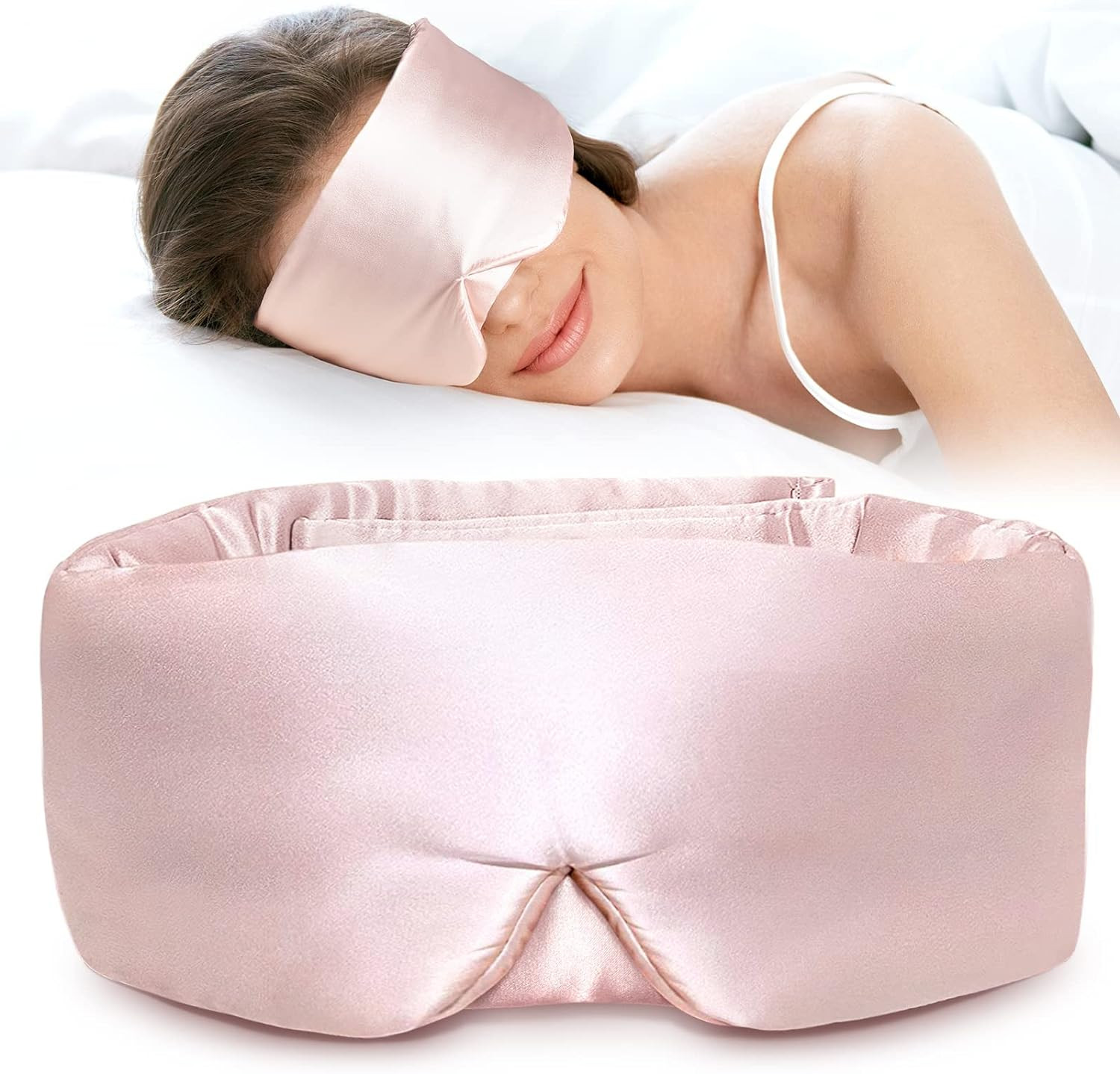 LitBear Silk Sleep Mask for Side Sleeper, Eye Mask Sleeping for Women Men | Amazon (US)