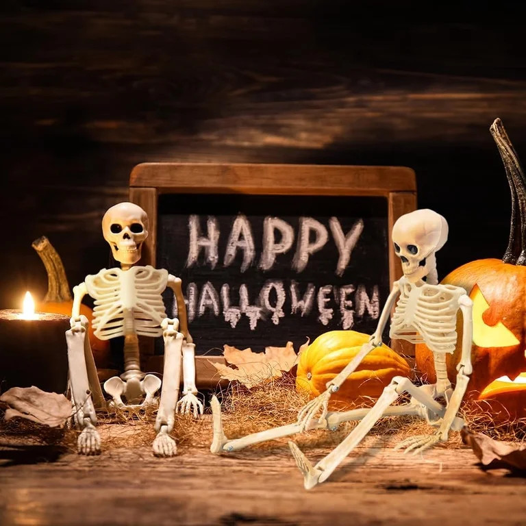 Ayieyill 5pcs Halloween Skeleton Decorations, Mini Posable Skeletons Halloween Decor for Hallowee... | Walmart (US)