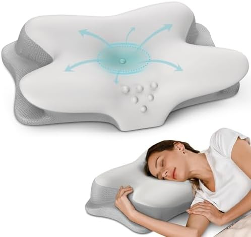 Cervical Neck Pillow - Cooling Pillow for Neck Pain Relief, Ergonomic Side Sleeper Pillow for Sle... | Amazon (US)