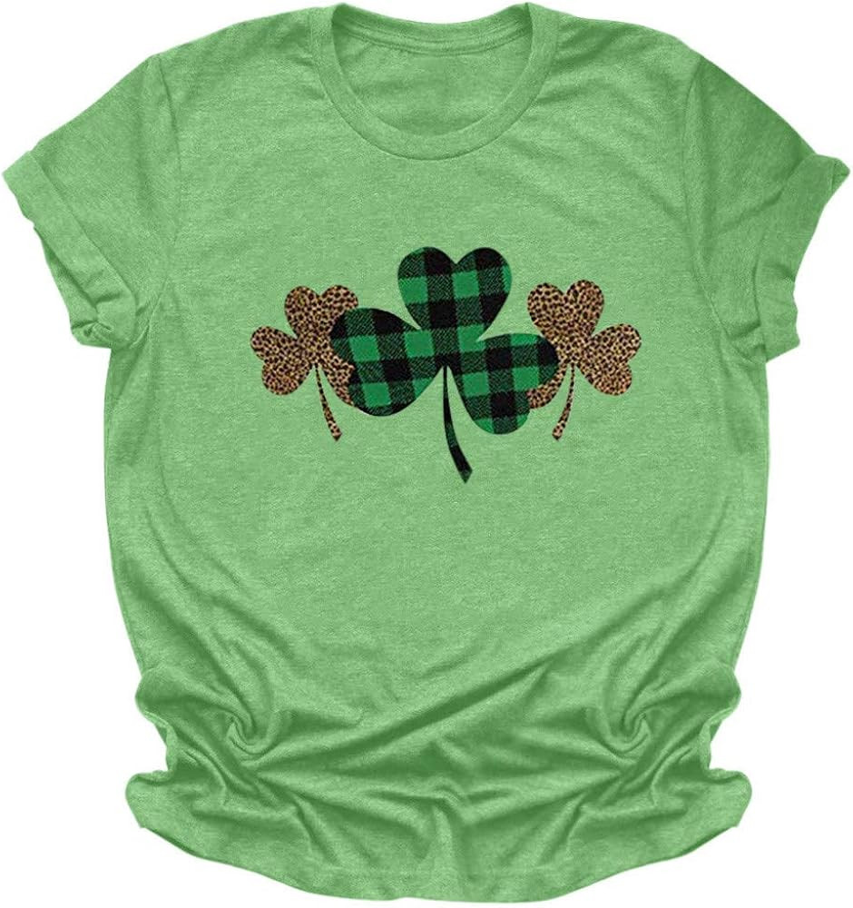 Aniywn Women's St Patricks Day Casual Short Sleeve T-Shirt Round Neck Graphic Print Tee Top Blous... | Amazon (US)