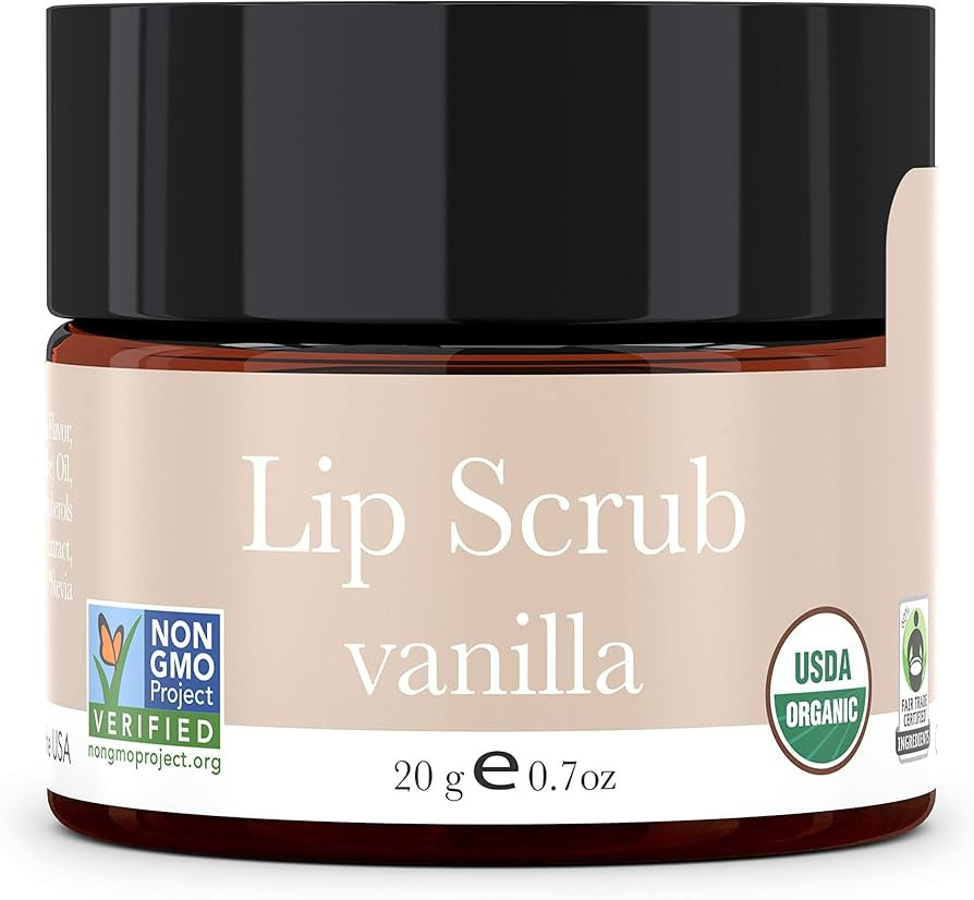 Organic Lip Scrub Vanilla - Lip Scrubs Exfoliator & Moisturizer, Lip Exfoliator Scrub, Sugar Lip ... | Amazon (US)