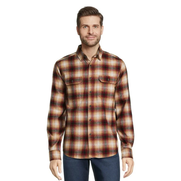George Men's Long Sleeve Flannel Shirt, Sizes XS-3XLT | Walmart (US)