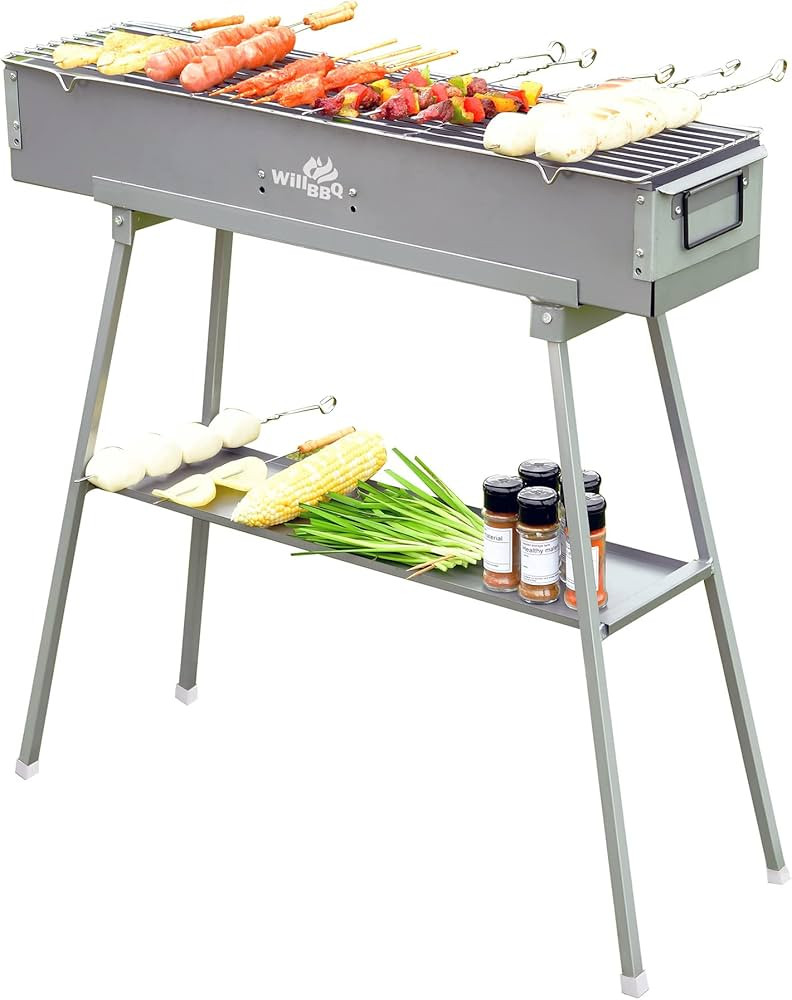 WILLBBQ Commercial Quality Portable Charcoal Grills Multiple Size Hibachi BBQ Lamb Skewer Folded ... | Amazon (US)