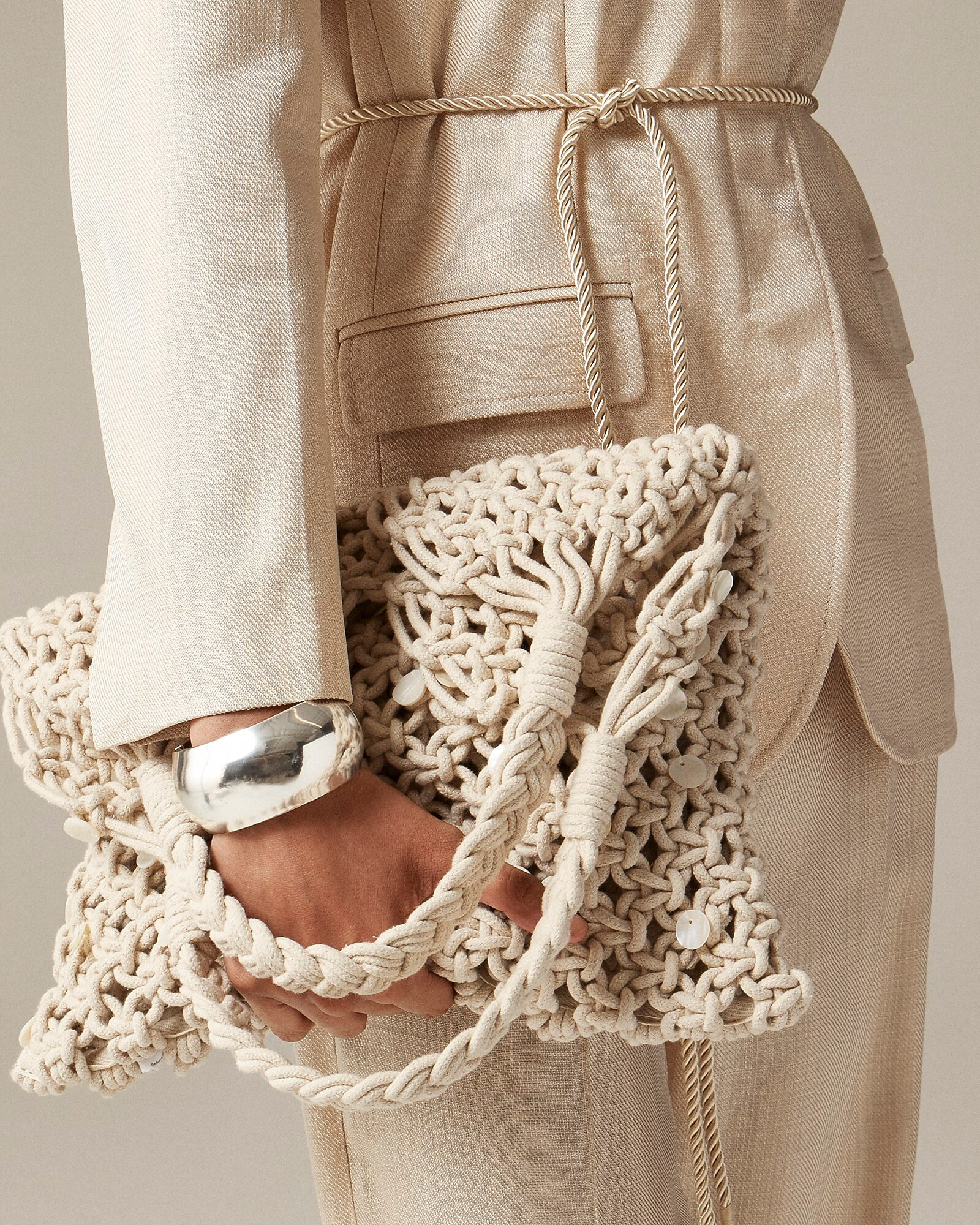 Cadiz hand-knotted rope tote with paillettes | J. Crew US