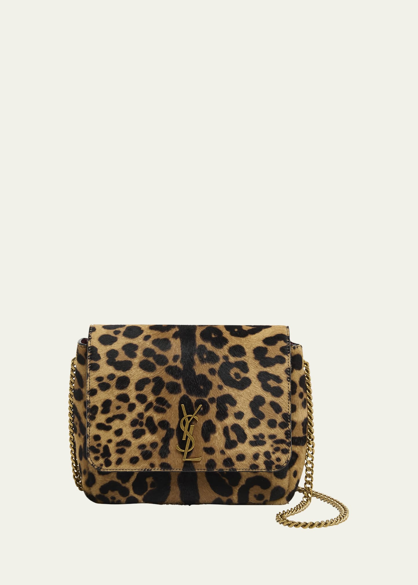 Saint Laurent Kate YSL Shoulder Bag in Leopard-Print Calf Hair | Bergdorf Goodman