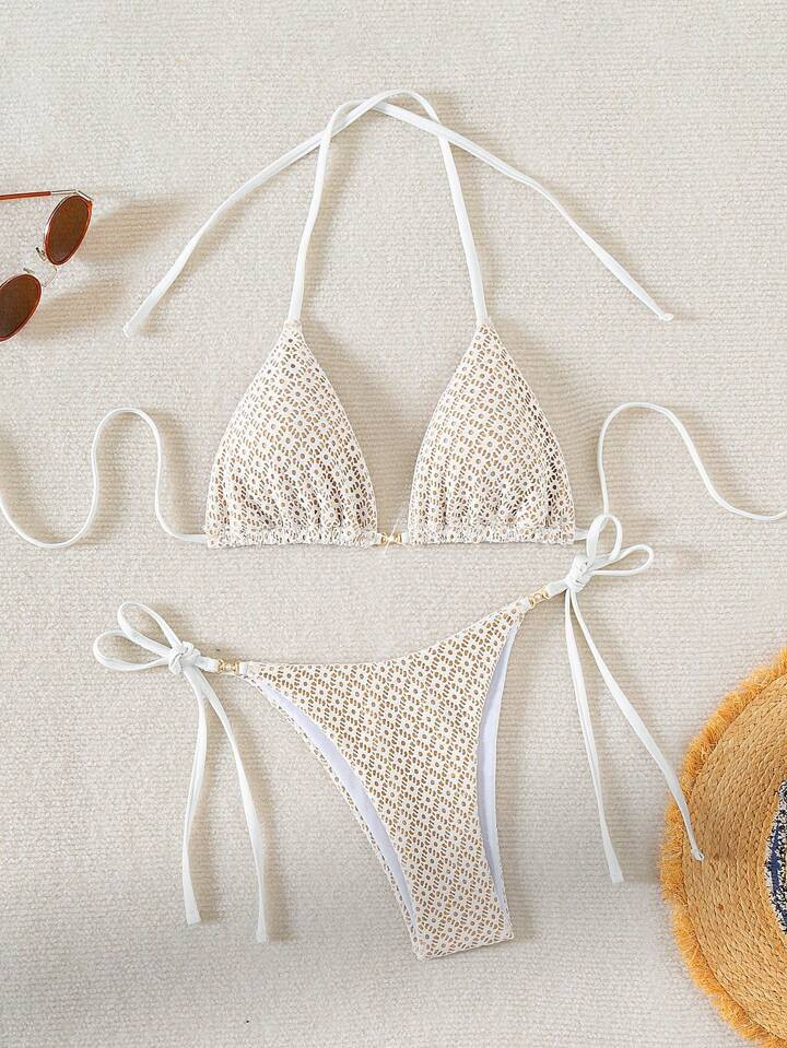 SHEIN Swim Mod Hollow Out Two Piece Swimsuit Set | SHEIN