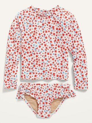 2-Piece Printed Rashguard Swim Set for Toddler Girls | Old Navy (US)