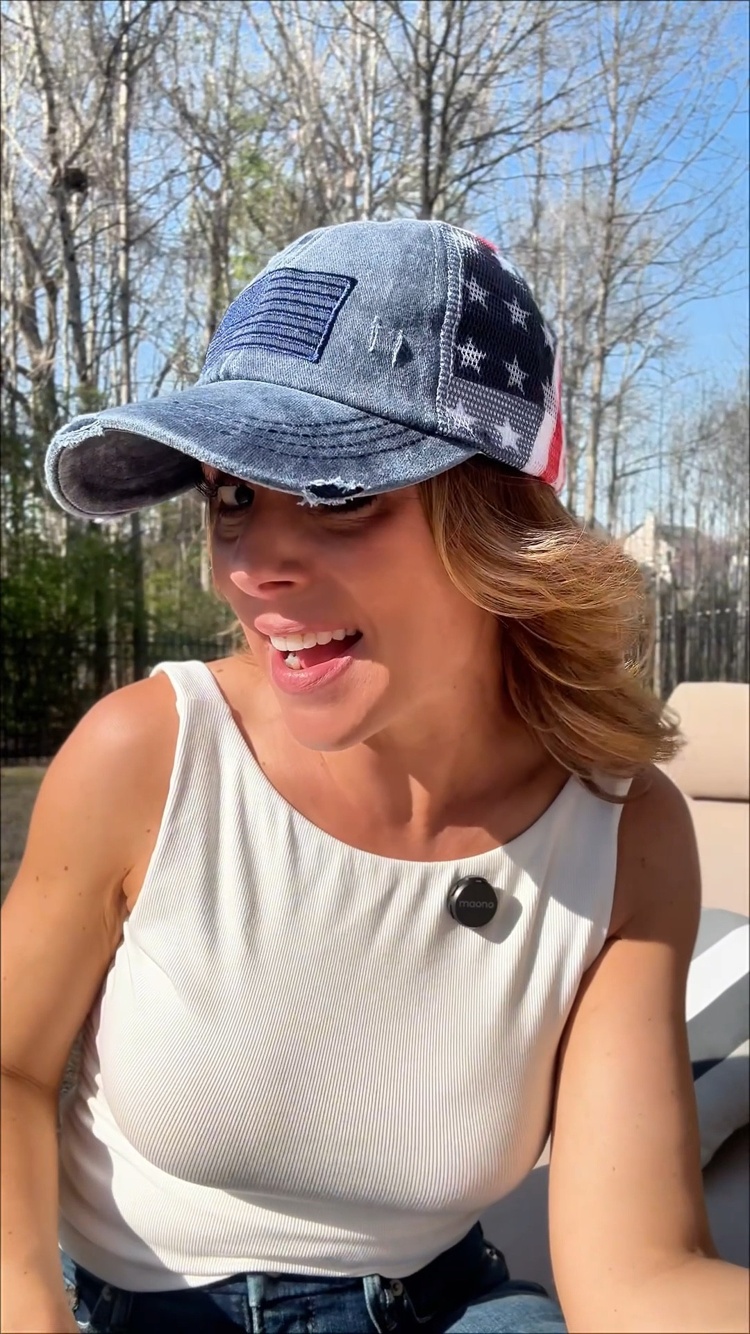 I found this CC ponytail baseball cap and it’s honestly the perfect mix of cute and practical. The frayed, weathered look gives it that effortless vibe, and I love the patriotic mesh design for summer.

The best part? You can pull your hair through the back without a ponytail holder.

It’s adjustable, lightweight, and just an easy grab-and-go hat I know I’ll be wearing all year to celebrate America’s 250th.

#over40fashion
#summerstyle
#patrioticstyle
#casualoutfits
#everydaystyle