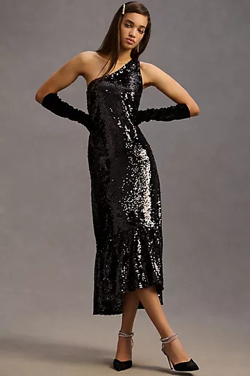 Maeve One-Shoulder Sequin Dress | Anthropologie (US)