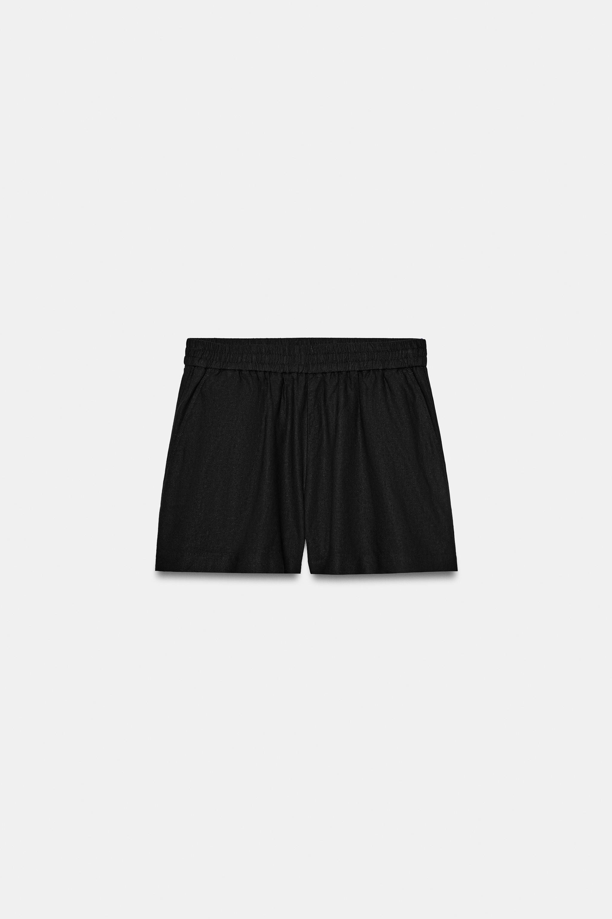 LINEN SHORTS WITH ELASTIC WAIST | Zara US