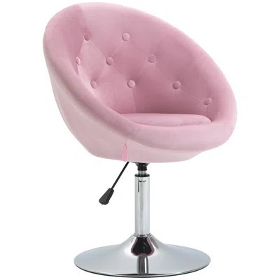 Chic Living Room Stool - Pink, Round , Height Adjustable Metal Base Bedroom Seat Pink Swivel, Frame | Wayfair North America