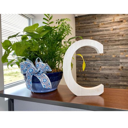 Large 15 3/4 Free Standing White Decorative Monogram Wood Letter | Walmart (US)