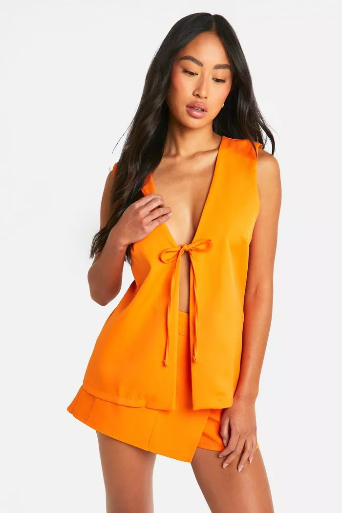 Plunge Front Waistcoat | boohoo (US & Canada)