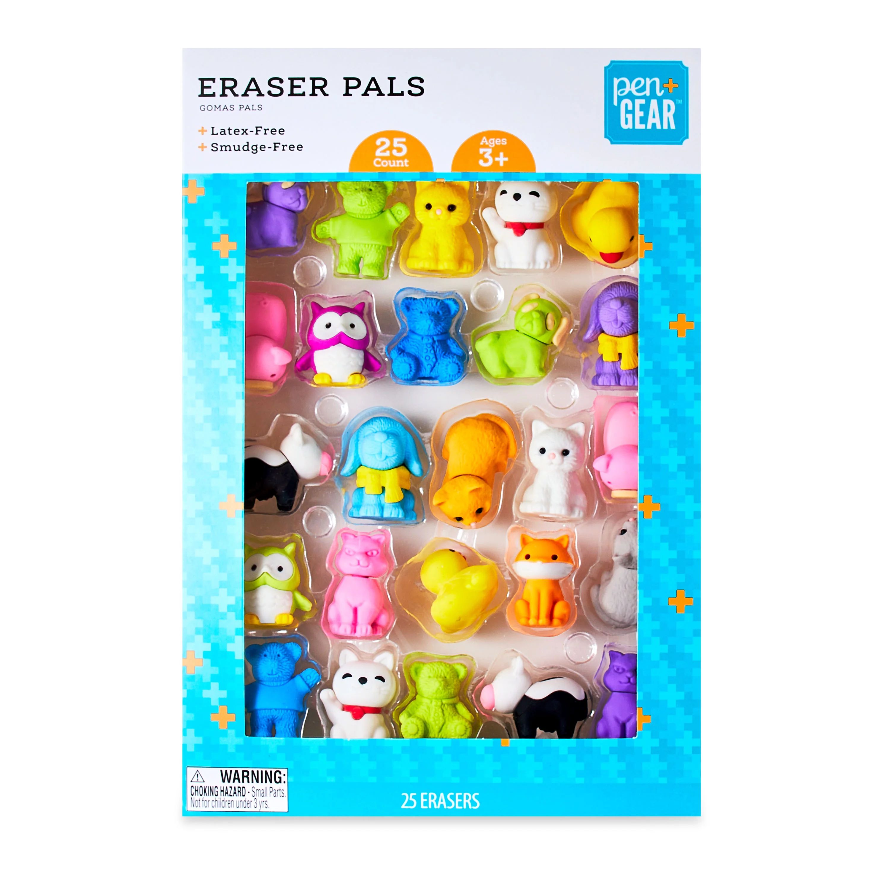 Pen+Gear Animal Eraser Pals, 25 Count, Multicolor | Walmart (US)
