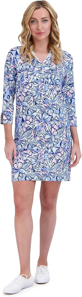 Stella Parker Women's UPF Button Up Collared Dress | Amazon (US)