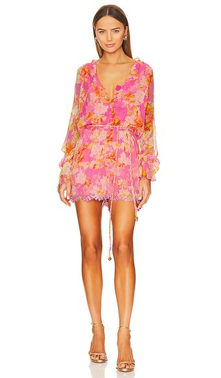 Auril Romper in Pink | Revolve Clothing (Global)