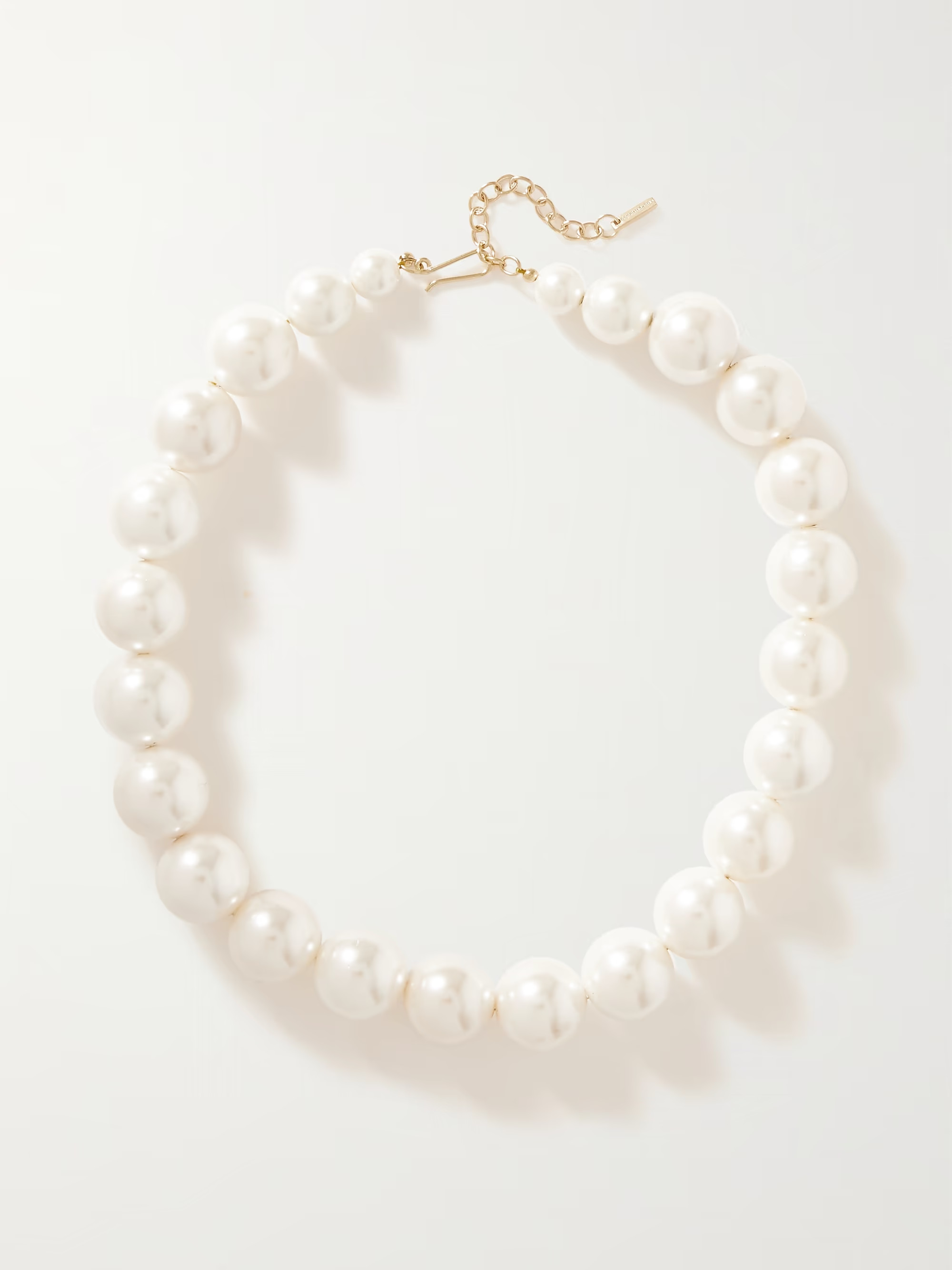 + NET SUSTAIN Gobbled recycled gold vermeil pearl necklace | NET-A-PORTER (UK & EU)