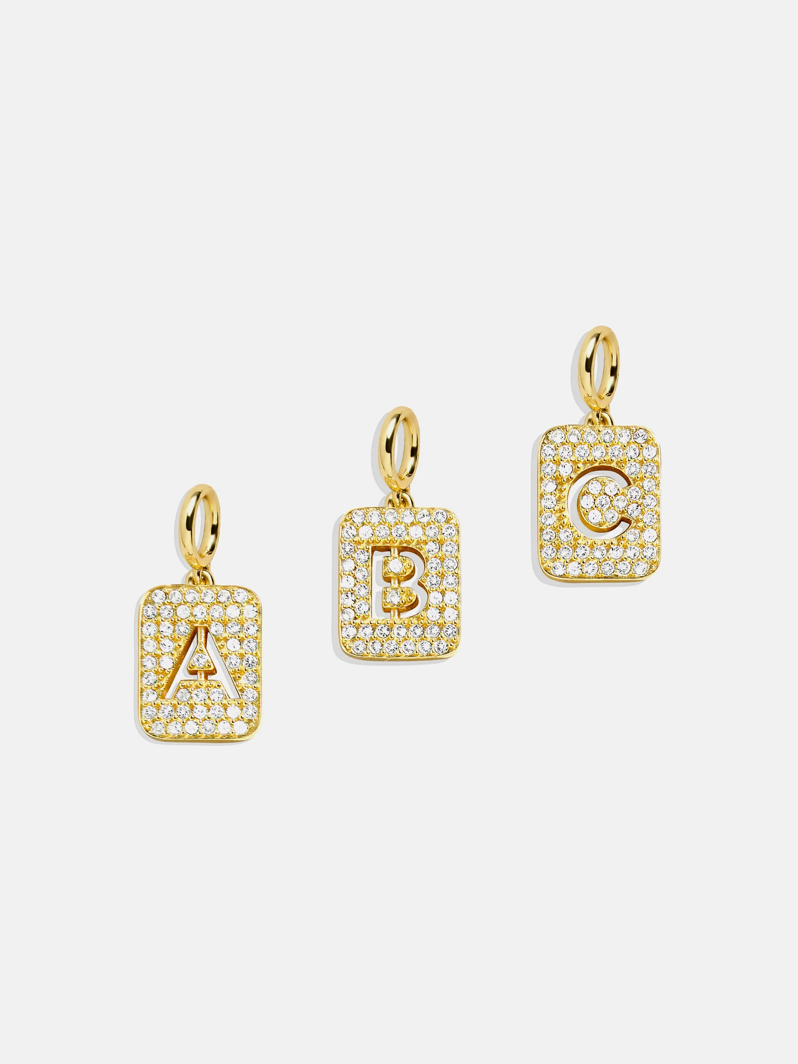 Block Pavé Initial Cluster Charm - A | BaubleBar (US)