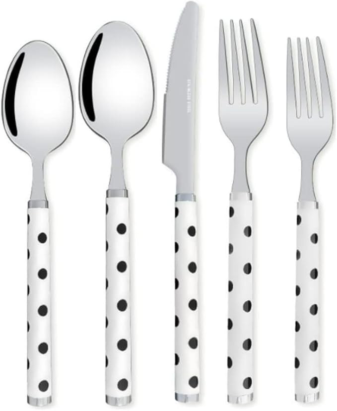 ABS Thickened Spotted Handle Kitchen Stainless Steel Silverware Tableware Flatware Cutlery Set St... | Amazon (US)