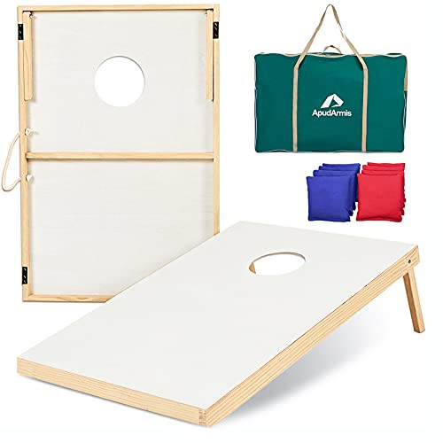 ApudArmis Wooden Cornhole Boards Set, Classic Cornhole Outdoor Games Set with 8 Cornhole Bean Bag... | Amazon (US)