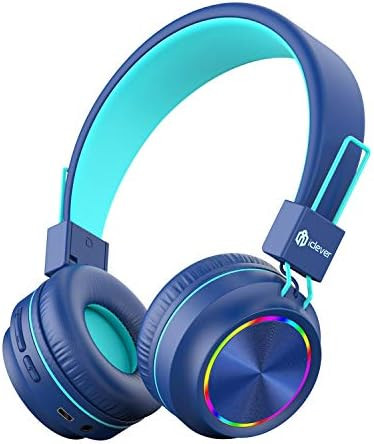 iClever BTH03 Kids Headphones, Colorful LED Lights Kids Bluetooth Headphones with MIC, 25H Playti... | Amazon (US)