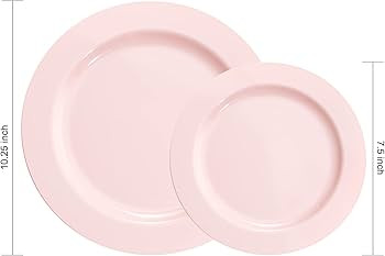 FLOWERCAT 60PCS Pink Plastic Plates - Heavy Duty Pink Plates Disposable for Party/Wedding - Inclu... | Amazon (US)